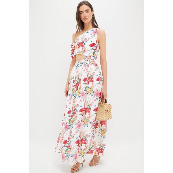 GUL HURGEL White & Coral Floral Sophia Maxi Dress NWT S Tuckernuck $920 - Picture 4 of 6